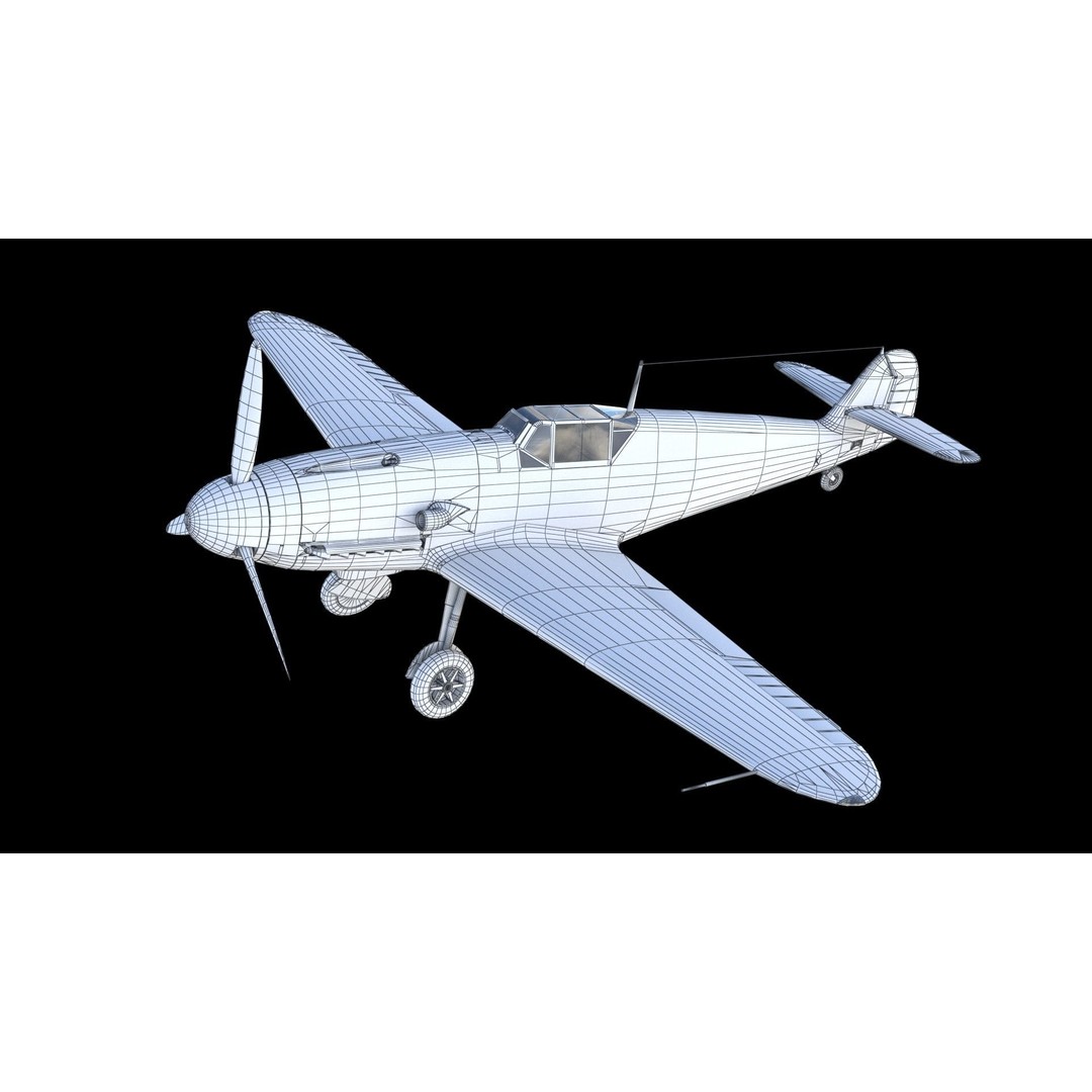 Messerschmitt Bf 109 F-2 3D Model – PBR Game-Ready Aircraft, FBX - View 22