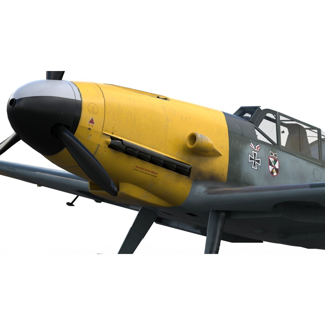 Messerschmitt Bf 109 F-2 3D Model – PBR Game-Ready Aircraft, FBX - View 4