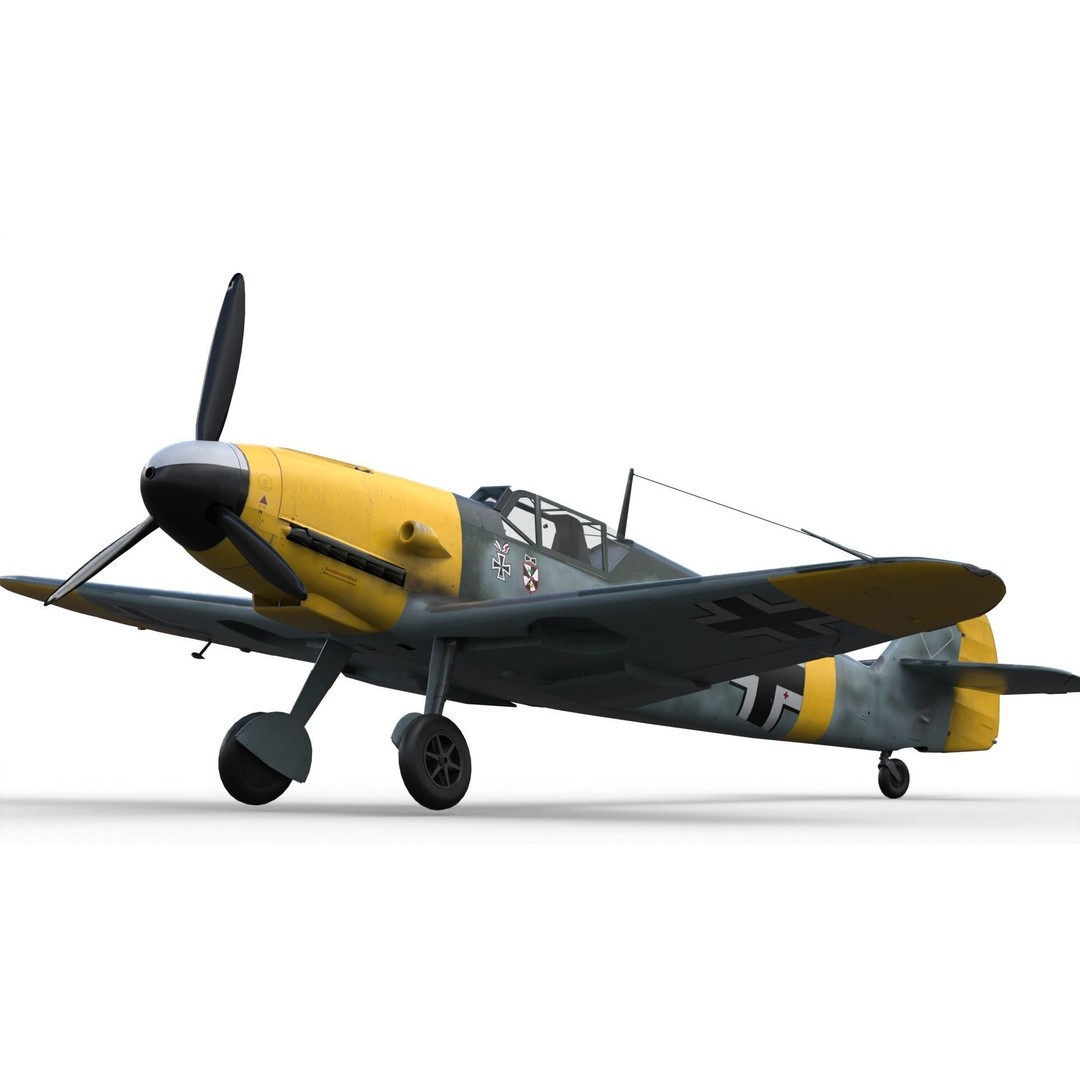 Messerschmitt Bf 109 F-2 3D Model – PBR Game-Ready Aircraft, FBX - View 6