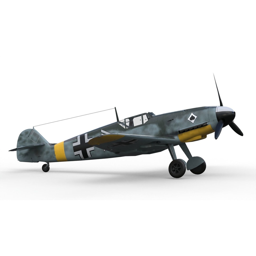 Messerschmitt Bf 109 F-2 3D Model – PBR Game-Ready Aircraft, FBX - View 7