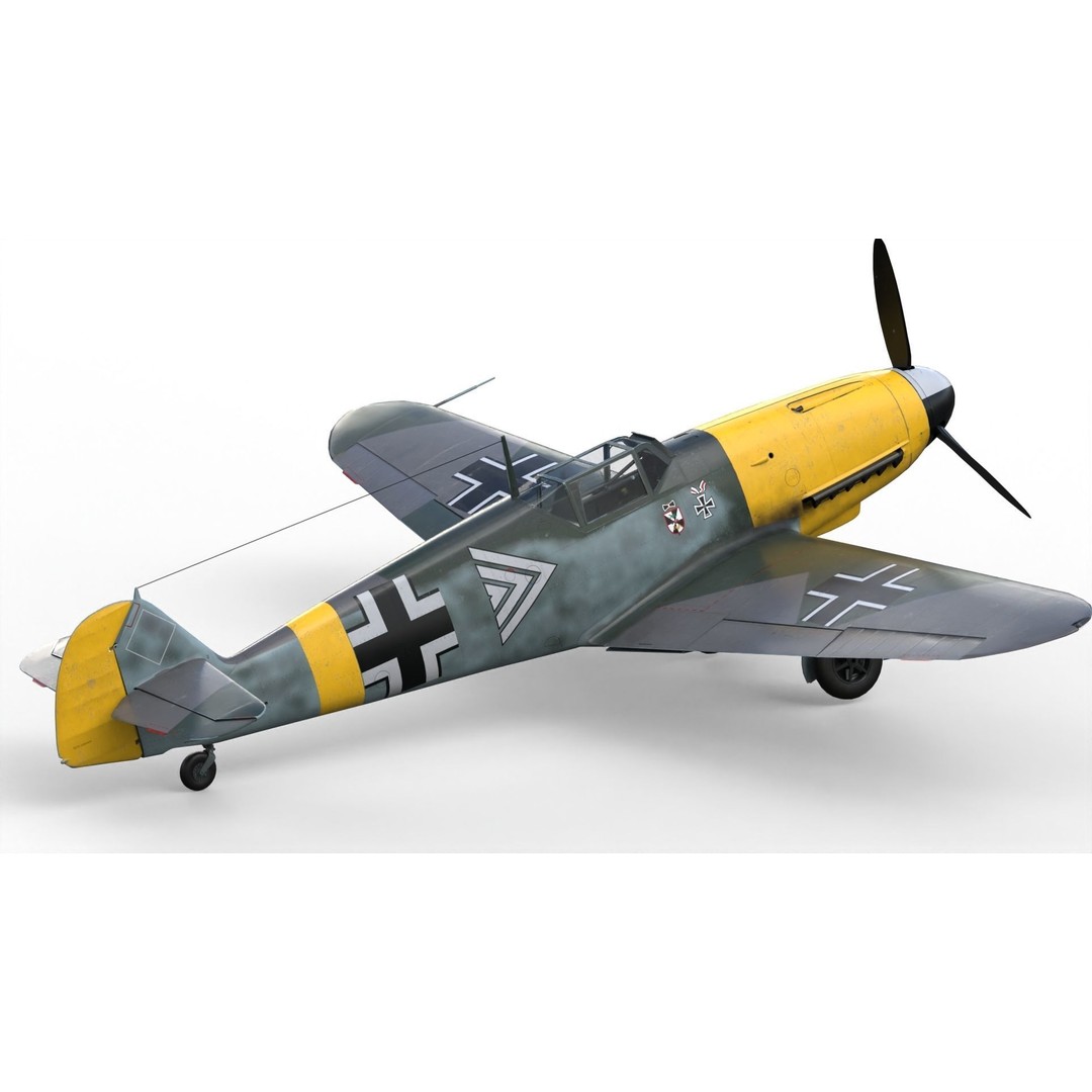 Messerschmitt Bf 109 F-2 3D Model – PBR Game-Ready Aircraft, FBX - View 8
