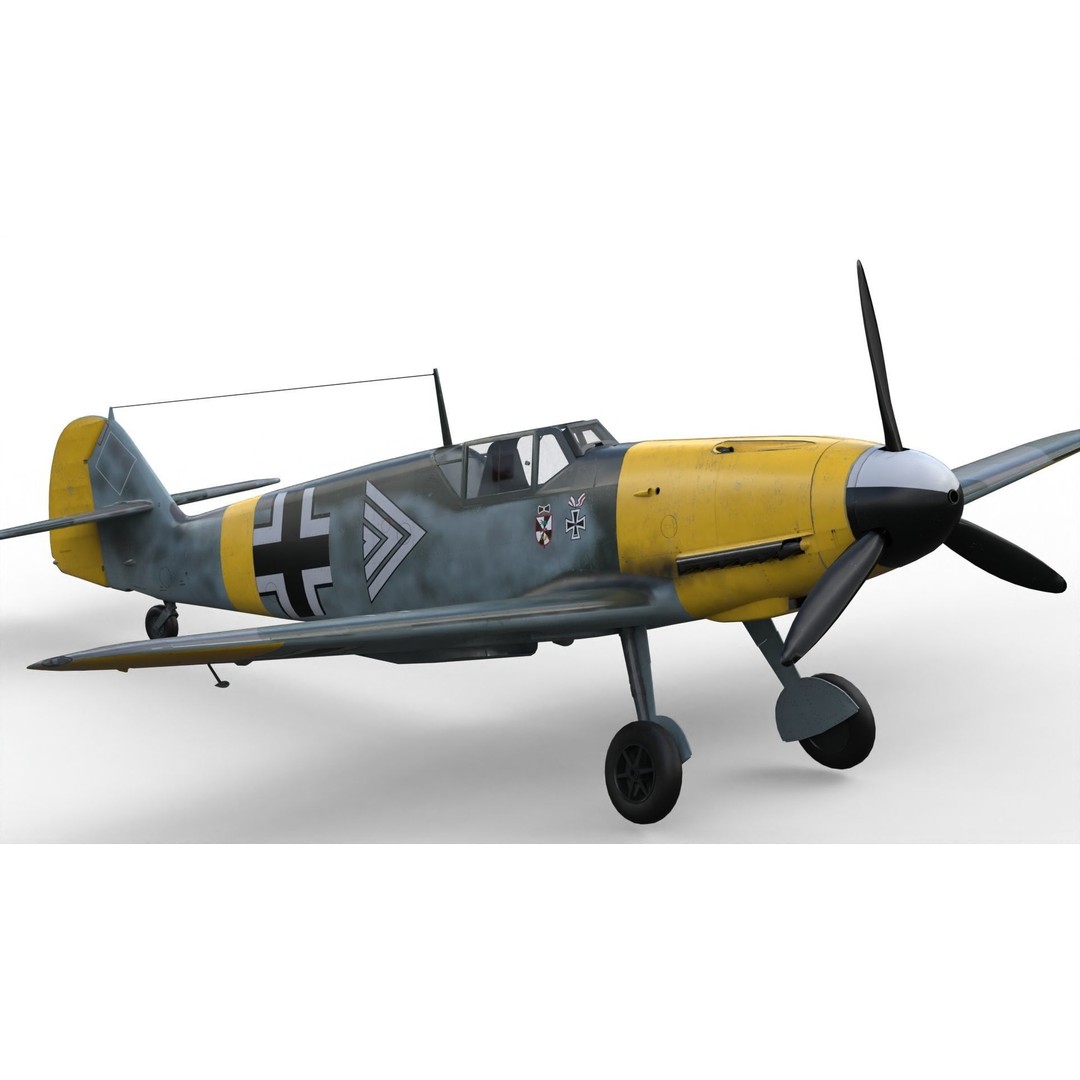 Messerschmitt Bf 109 F-2 3D Model – PBR Game-Ready Aircraft, FBX - View 9