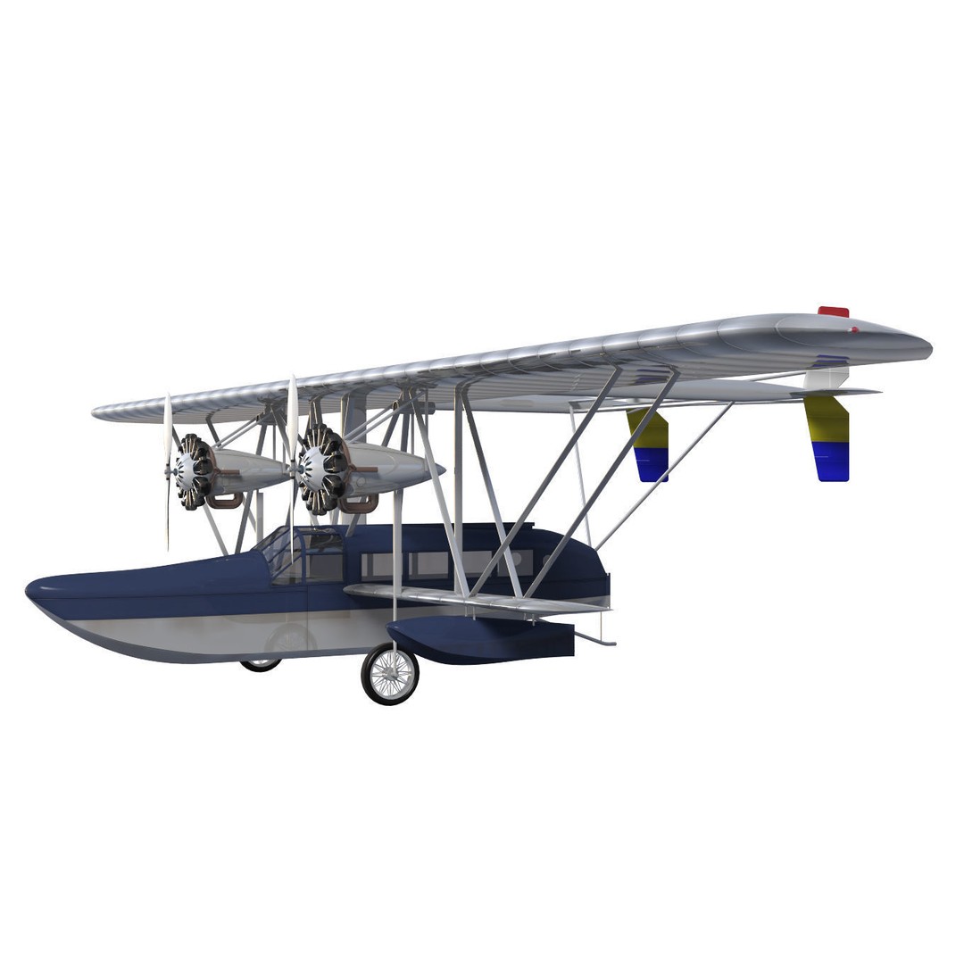 Sikorsky S-38 3D Model – Historic Amphibious Aircraft, FBX - View 4