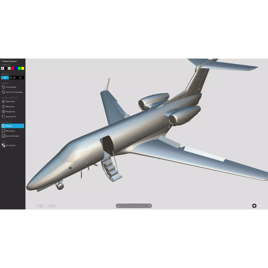 Embraer Phenom 300 3D Model – Low Poly Animated Jet, FBX, OBJ - View 10