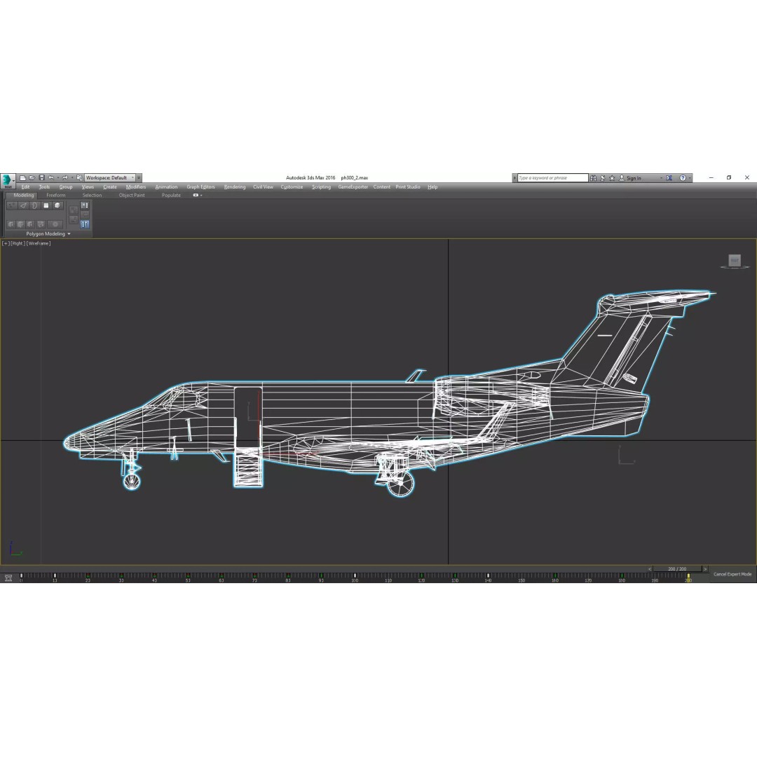 Embraer Phenom 300 3D Model – Low Poly Animated Jet, FBX, OBJ - View 11