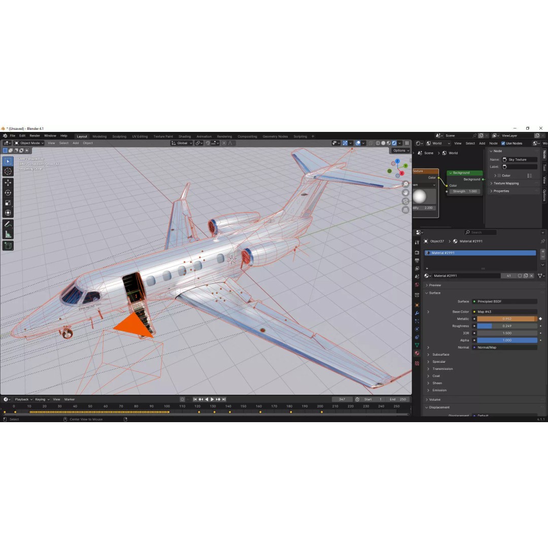Embraer Phenom 300 3D Model – Low Poly Animated Jet, FBX, OBJ - View 16
