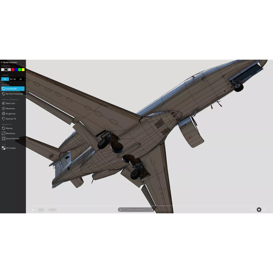 Embraer Phenom 300 3D Model – Low Poly Animated Jet, FBX, OBJ - View 17