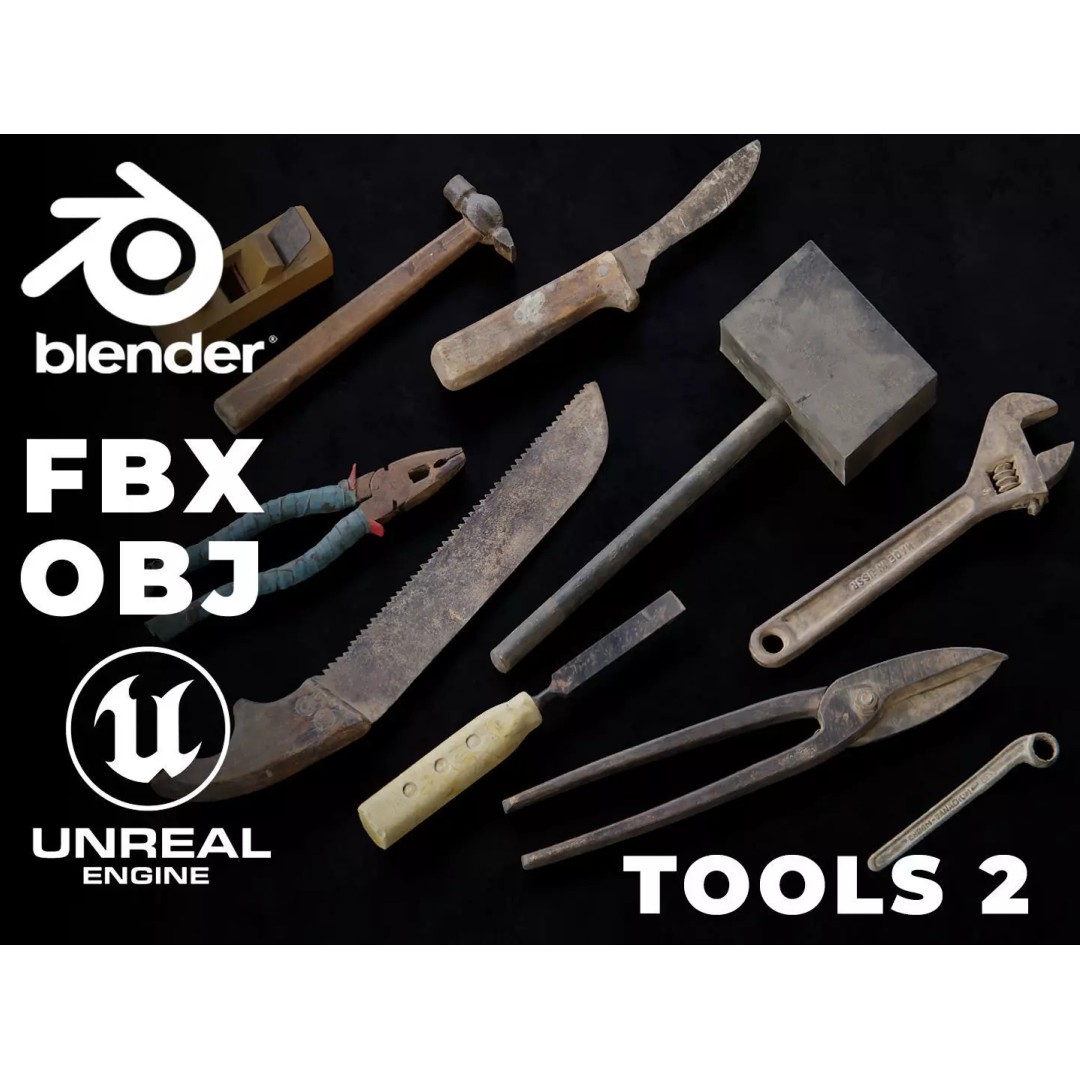 USCANS Tools Set 2 3D Model – Low Poly Scanned Tools, FBX, OBJ - View 2