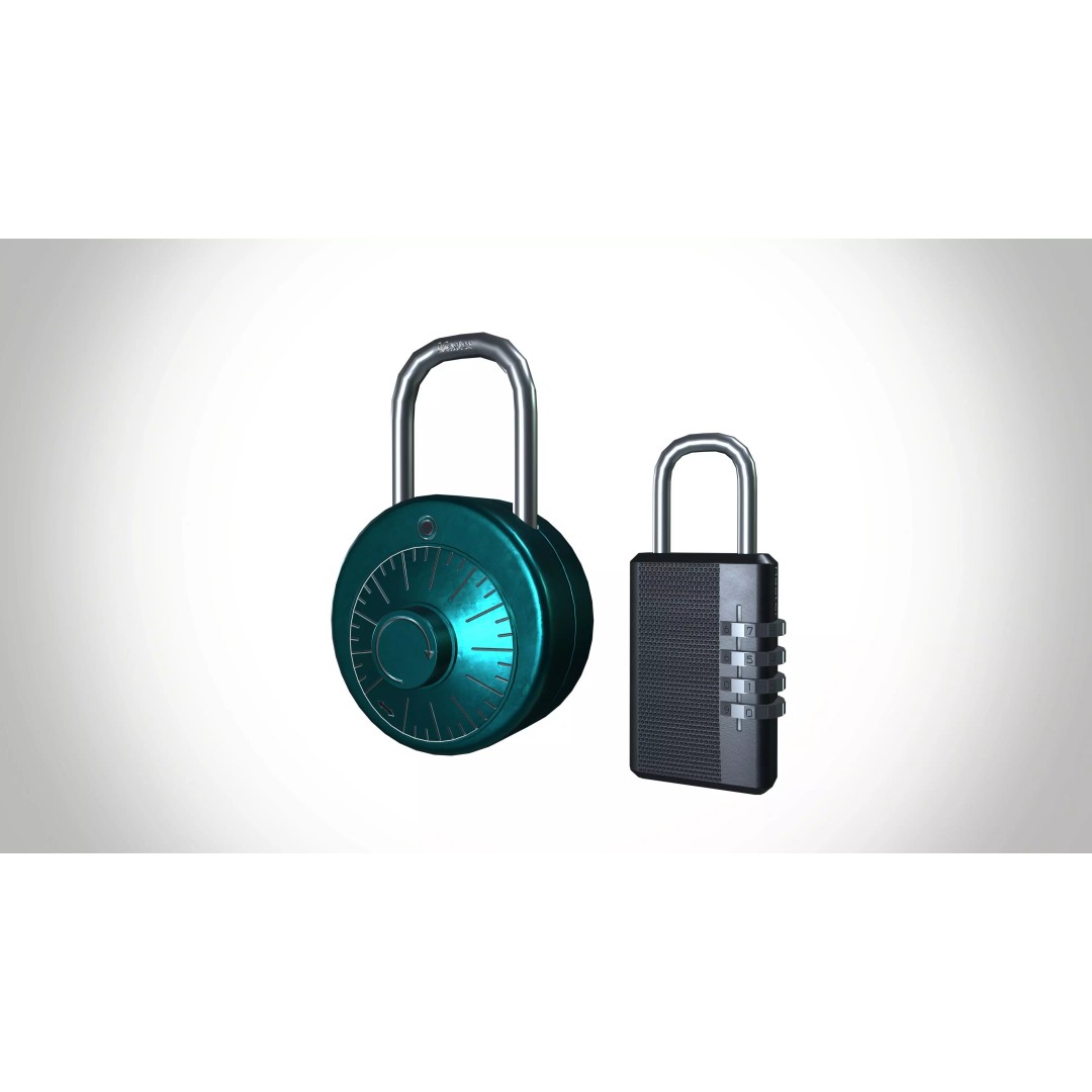 Lock 3D Model – Low Poly Safety Device, FBX, PBR Textures - View 2