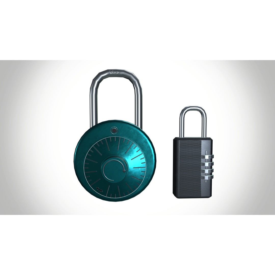 Lock 3D Model – Low Poly Safety Device, FBX, PBR Textures - View 3