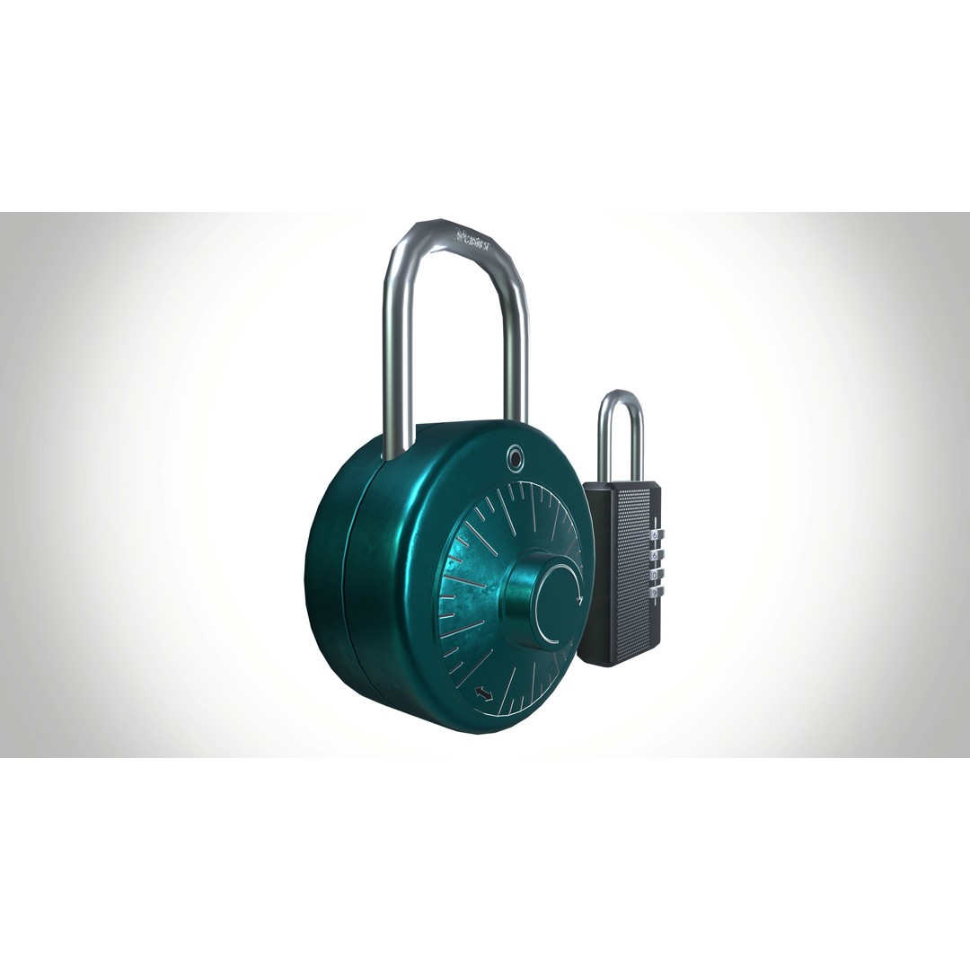 Lock 3D Model – Low Poly Safety Device, FBX, PBR Textures - View 4