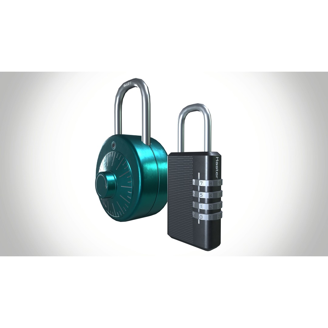 Lock 3D Model – Low Poly Safety Device, FBX, PBR Textures - View 5