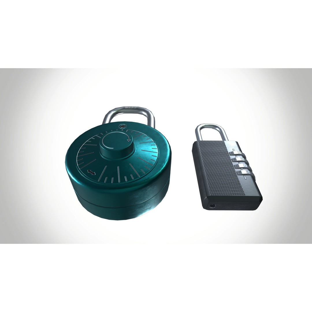 Lock 3D Model – Low Poly Safety Device, FBX, PBR Textures - View 6