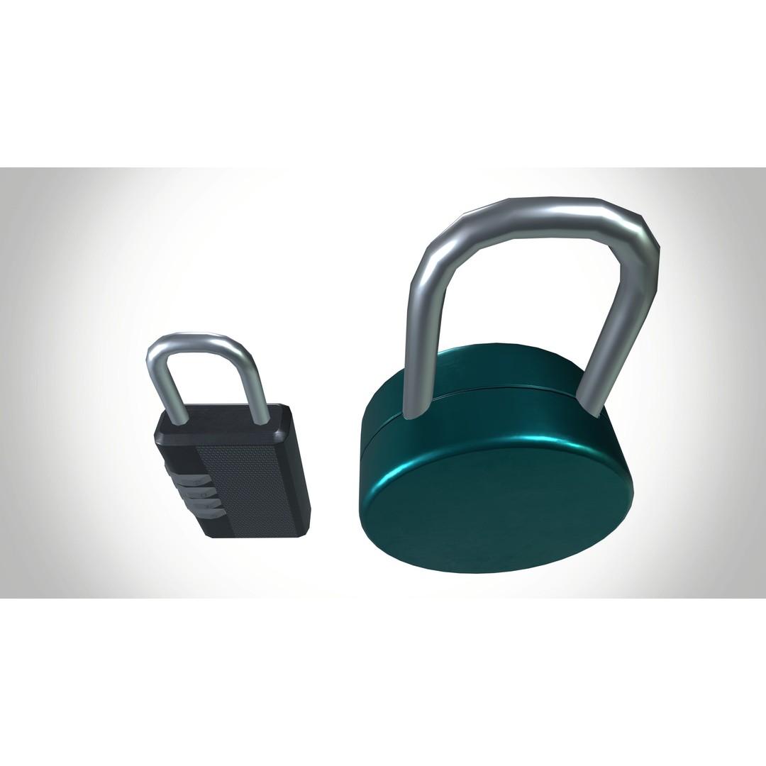 Lock 3D Model – Low Poly Safety Device, FBX, PBR Textures - View 8