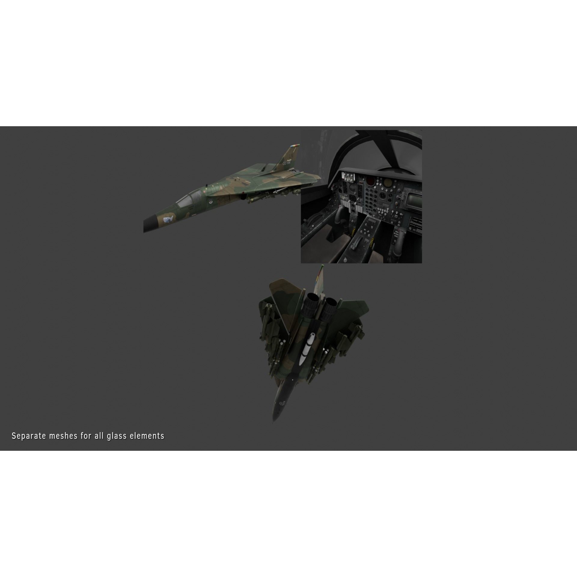 General Dynamics F-111 Aardvark - Game-Ready 3D Model