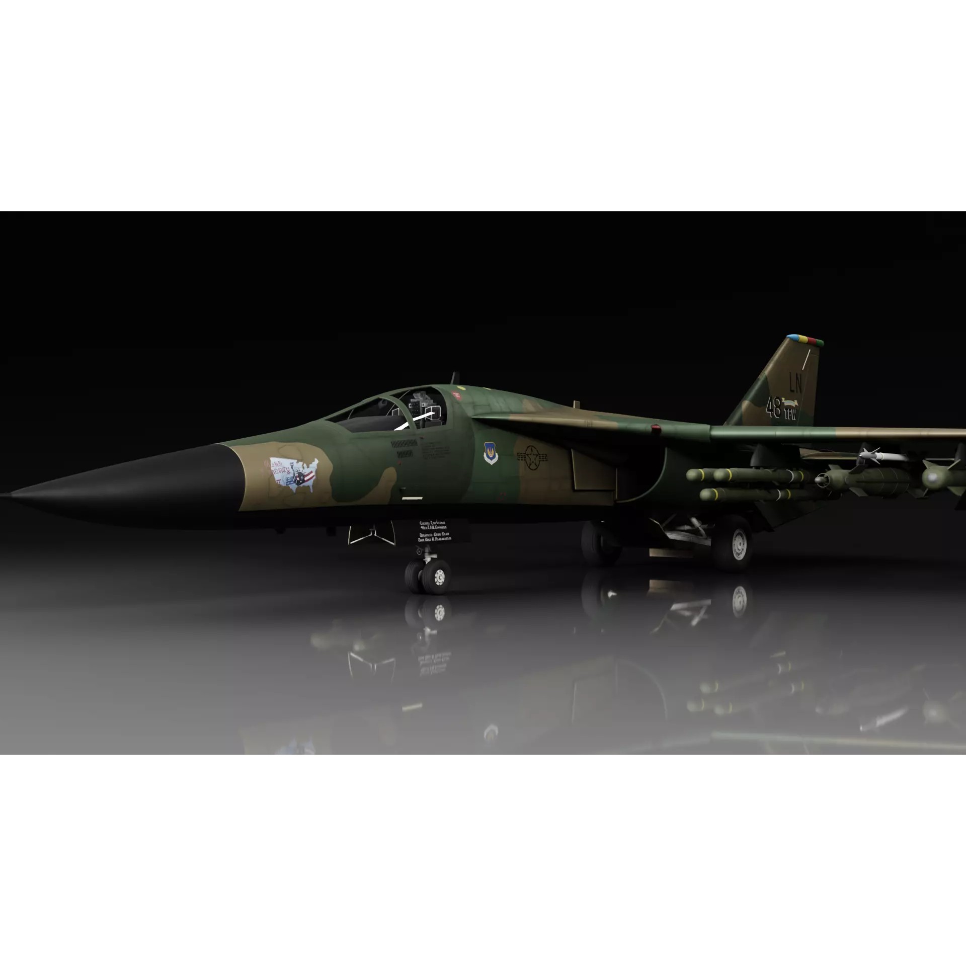 General Dynamics F-111 Aardvark - Game-Ready 3D Model - View 2