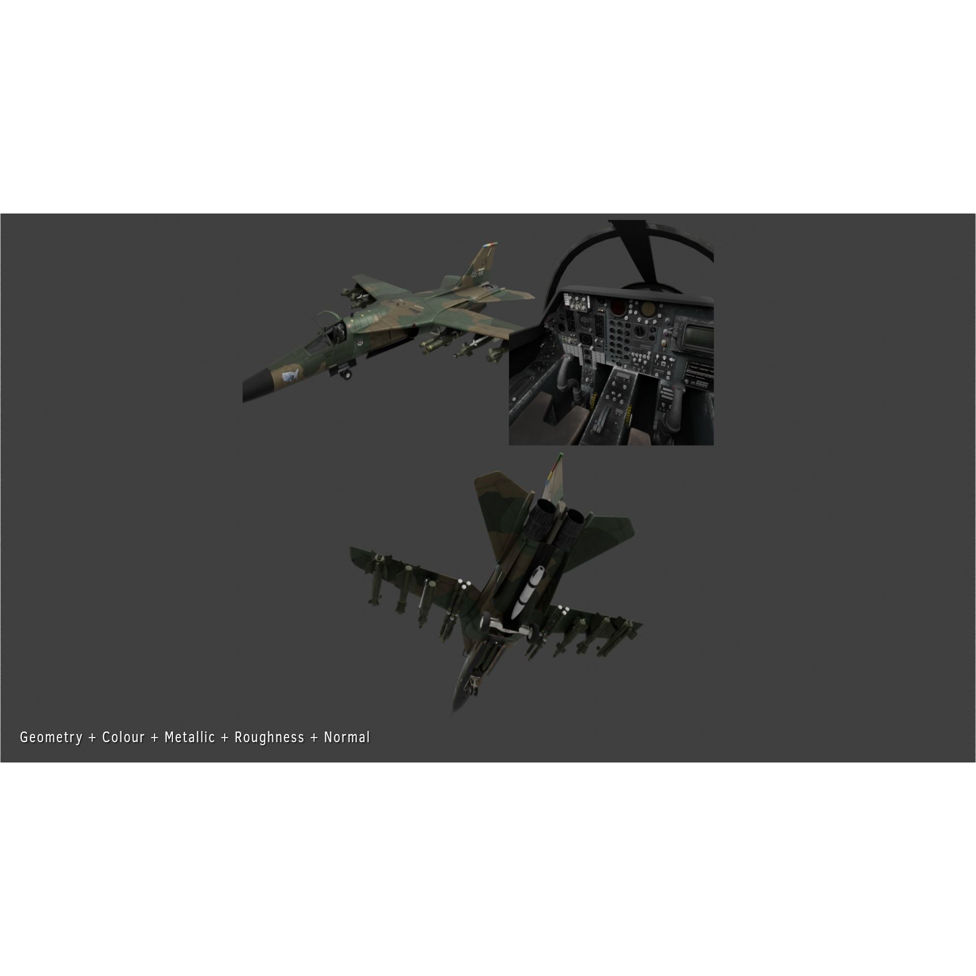General Dynamics F-111 Aardvark - Game-Ready 3D Model - View 34
