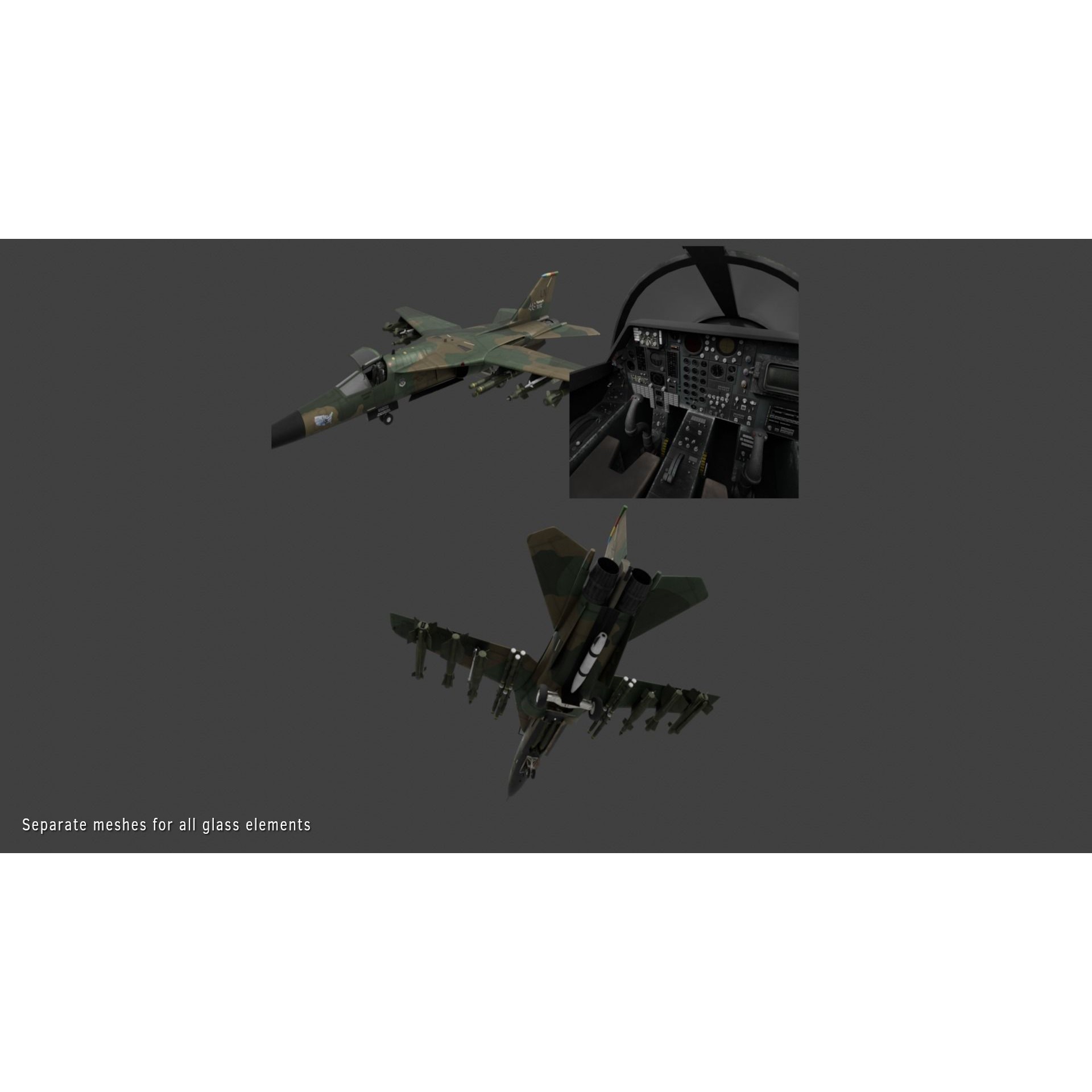 General Dynamics F-111 Aardvark - Game-Ready 3D Model - View 36