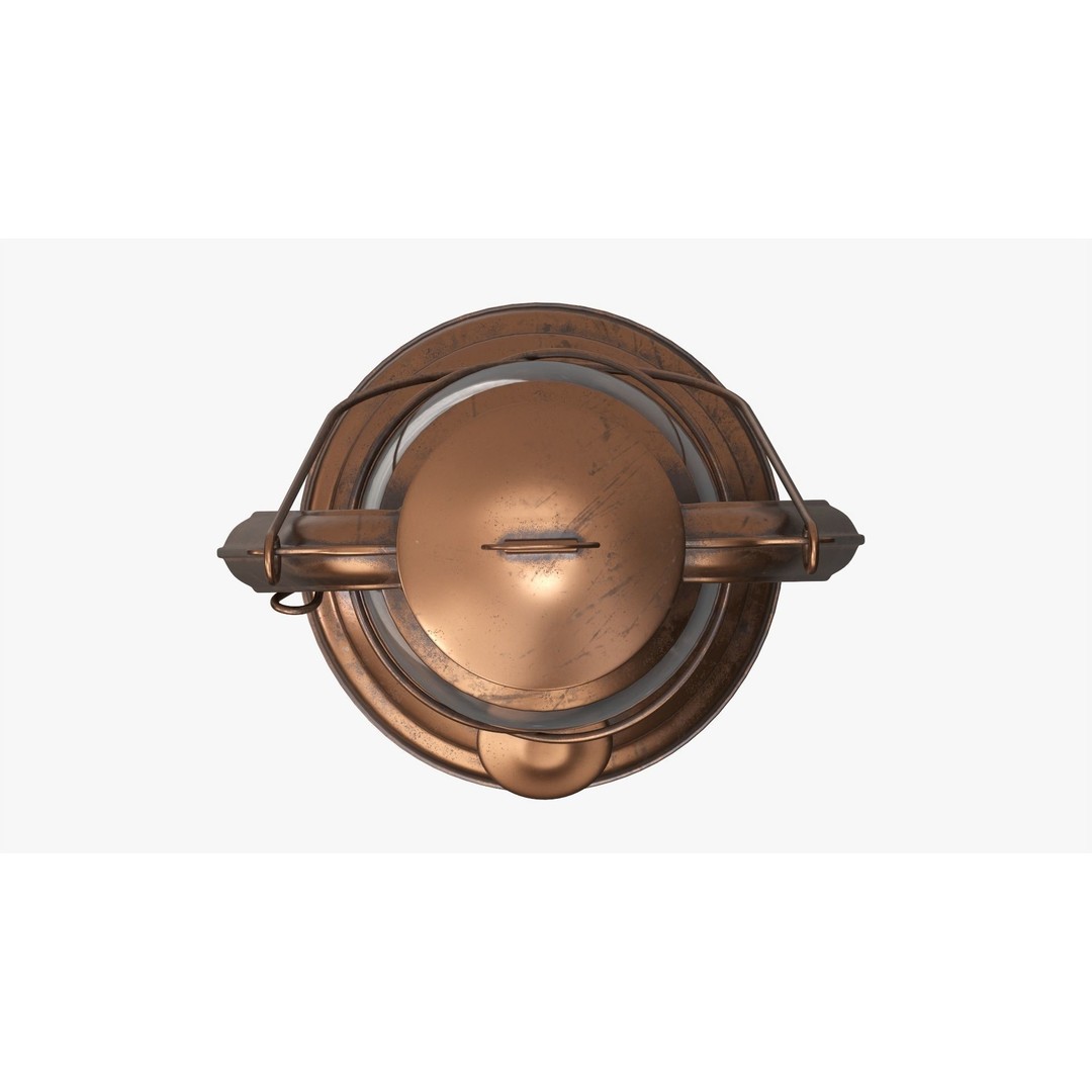 Old Kerosene Lamp 3D Model – Vintage Metal Lantern with PBR Textures - View 7