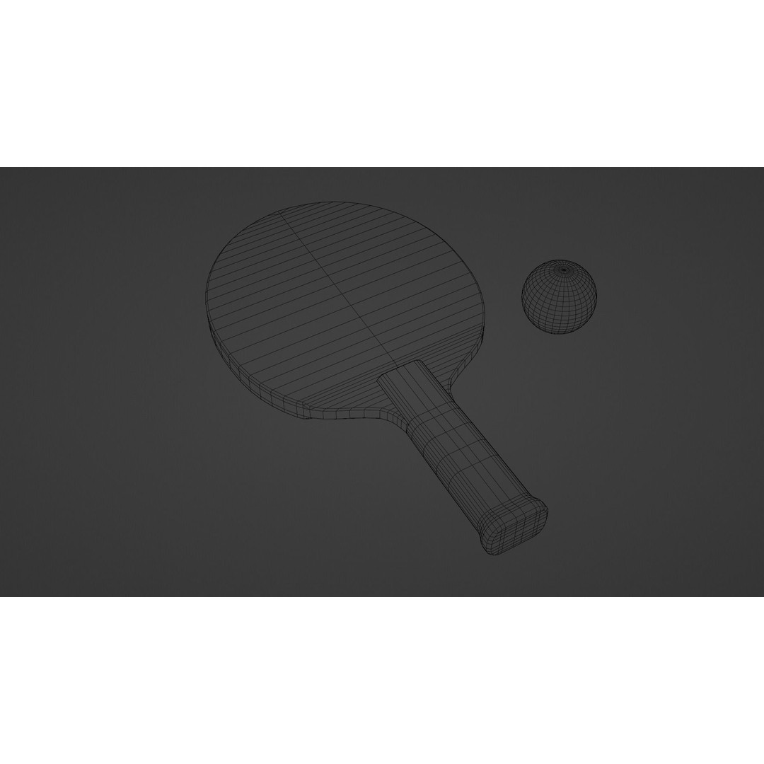 Ping Pong Paddle Set 3D Model – Low Poly Game Asset, FBX