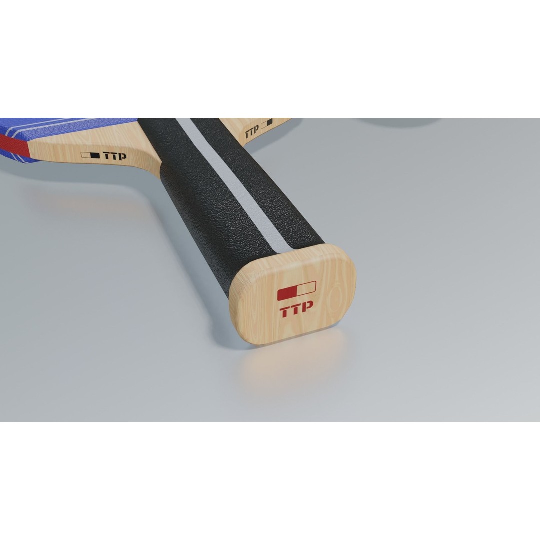 Ping Pong Paddle Set 3D Model – Low Poly Game Asset, FBX - View 5