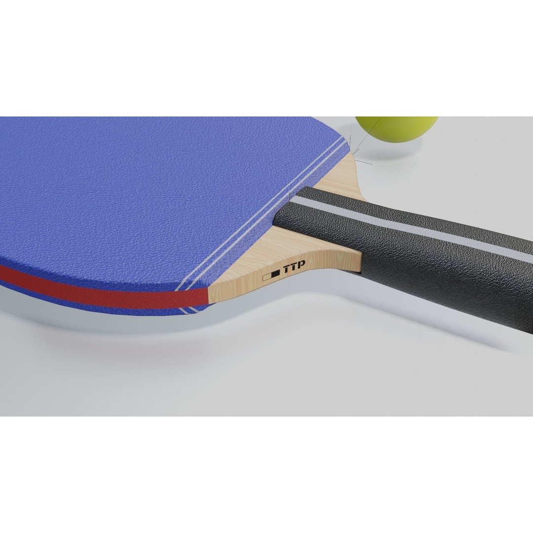 Ping Pong Paddle Set 3D Model – Low Poly Game Asset, FBX - View 6