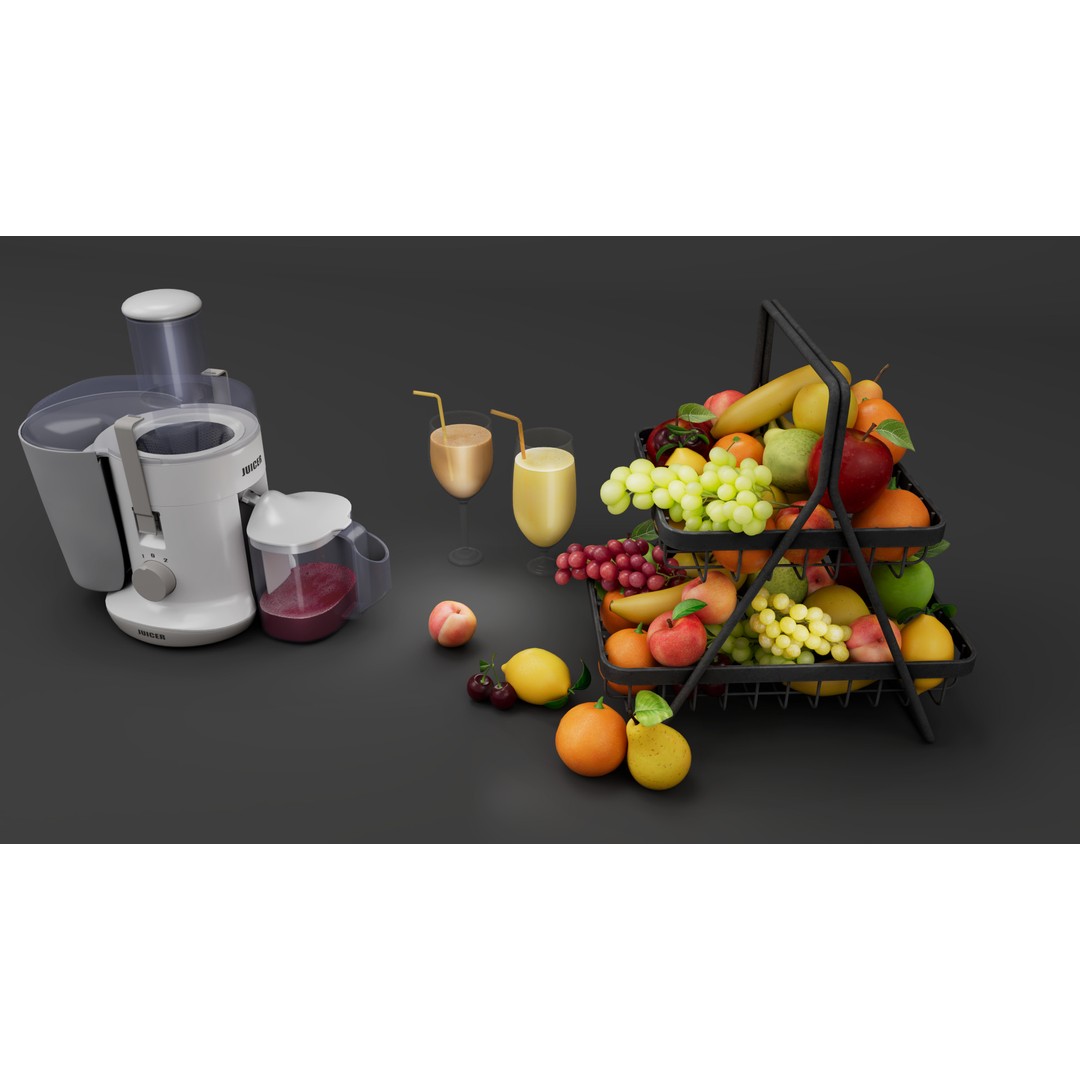 Juicer 3D Model – Low Poly PBR Asset, FBX Format - View 13