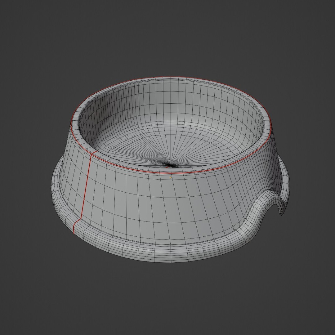 Used Metal Dog Bowl 3D Model – Mid Poly PBR Asset, FBX, Blender