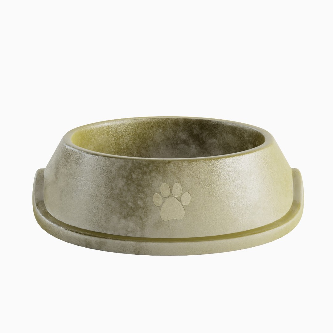 Used Metal Dog Bowl 3D Model – Mid Poly PBR Asset, FBX, Blender - View 3