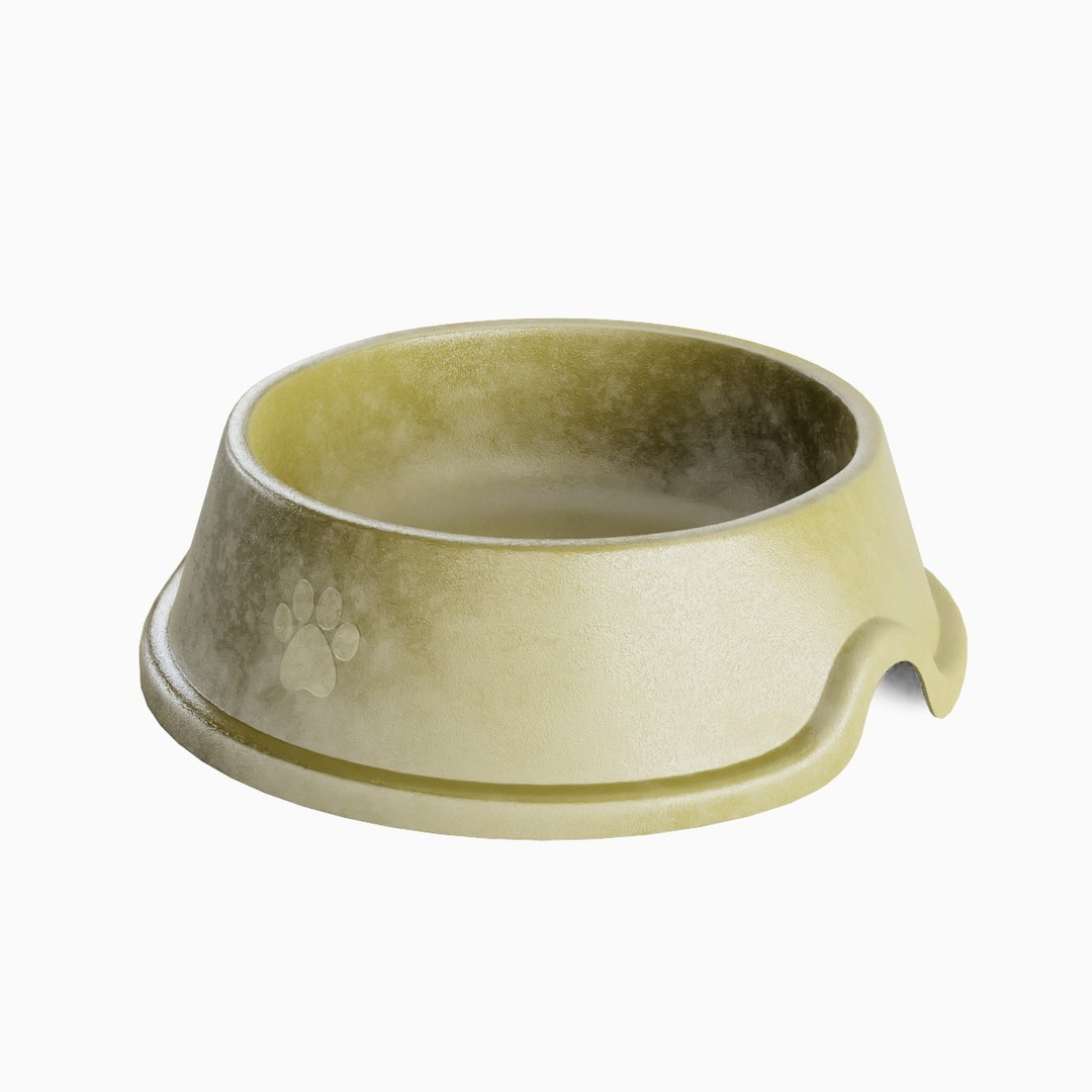 Used Metal Dog Bowl 3D Model – Mid Poly PBR Asset, FBX, Blender - View 4
