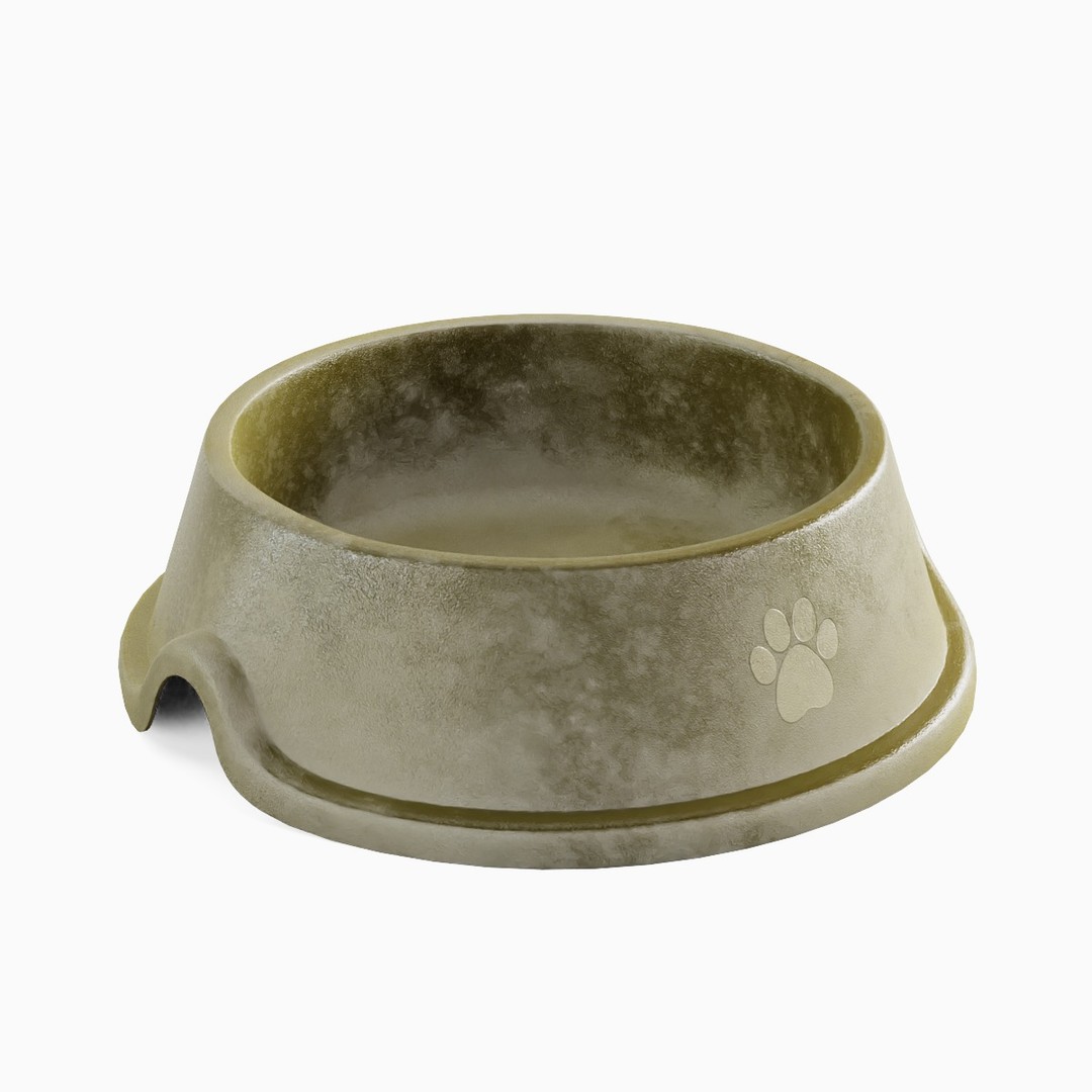 Used Metal Dog Bowl 3D Model – Mid Poly PBR Asset, FBX, Blender - View 6