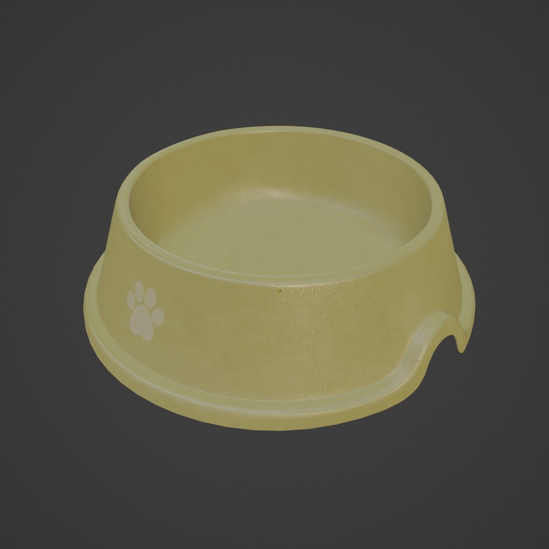 Used Metal Dog Bowl 3D Model – Mid Poly PBR Asset, FBX, Blender - View 7