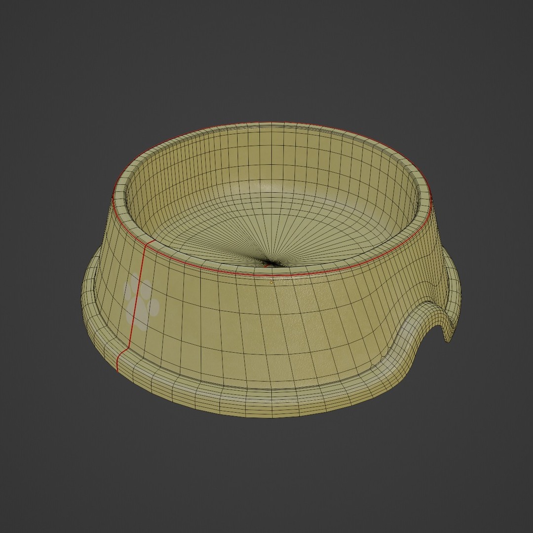 Used Metal Dog Bowl 3D Model – Mid Poly PBR Asset, FBX, Blender - View 8