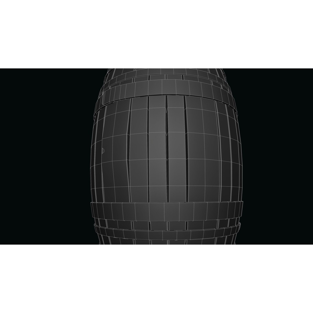 Wooden Barrel 3D Model – Low Poly Game Asset, PBR Textures, FBX