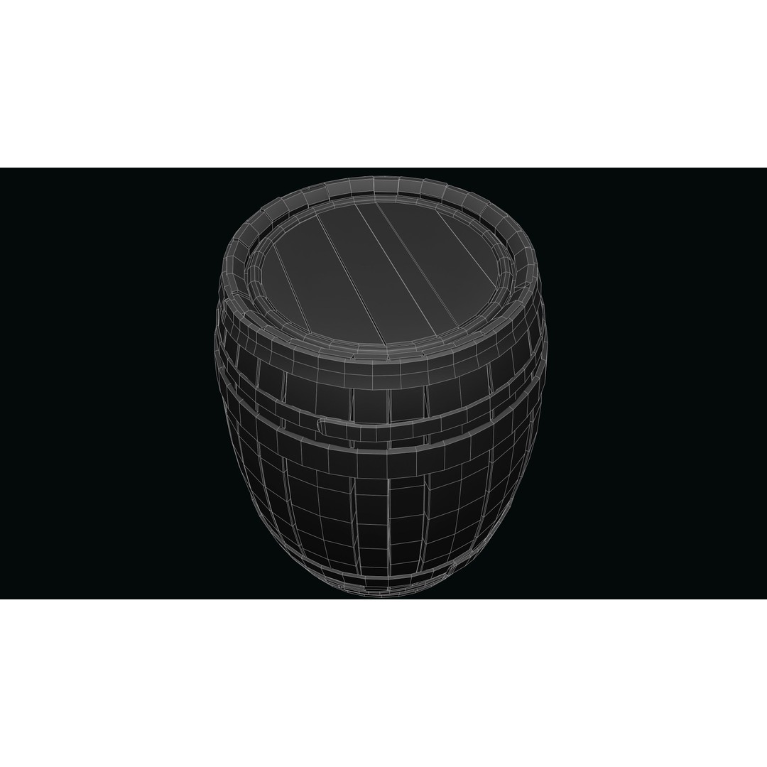 Wooden Barrel 3D Model – Low Poly Game Asset, PBR Textures, FBX - View 20