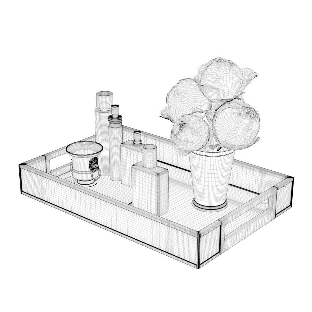Composition Parfume Set 3D Model – High Poly Detailed Design, PBR Textures