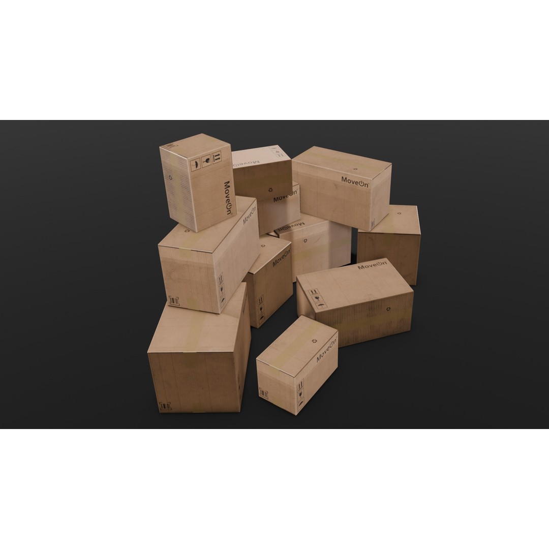 Box Pack 3D Model – Low Poly Digital Asset, FBX, Game Ready