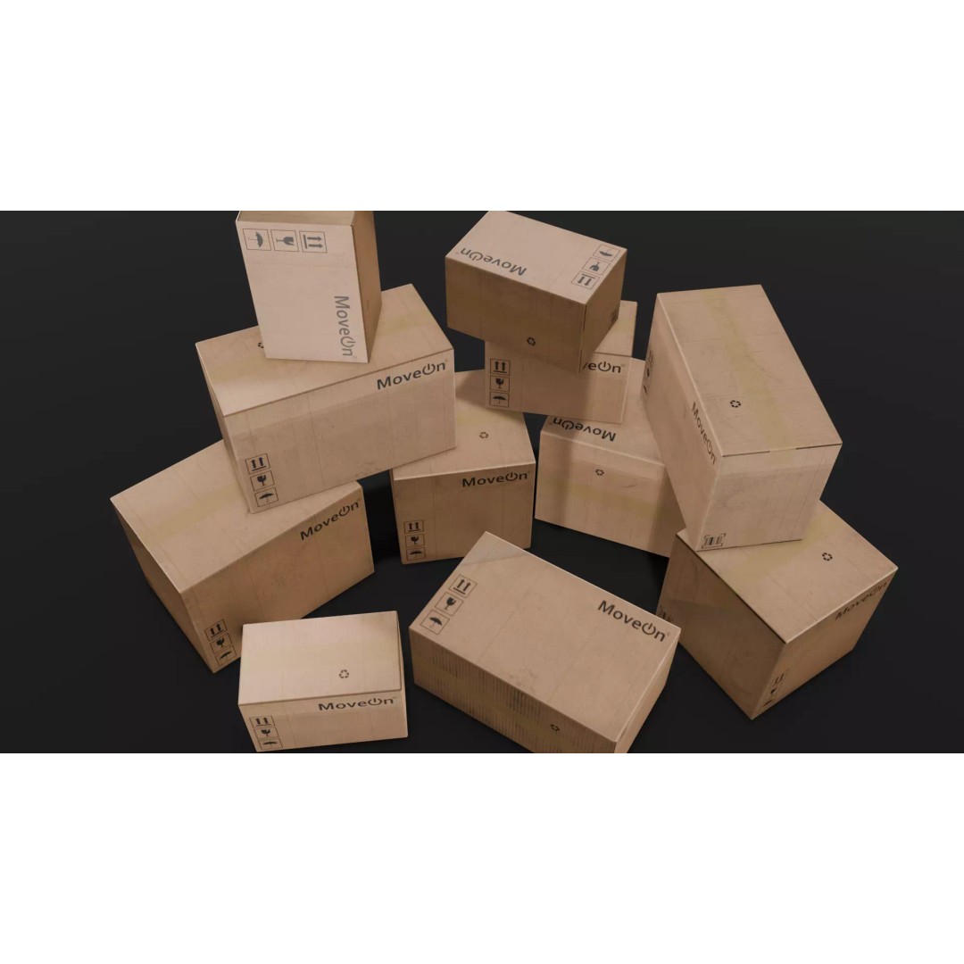 Box Pack 3D Model – Low Poly Digital Asset, FBX, Game Ready - View 2
