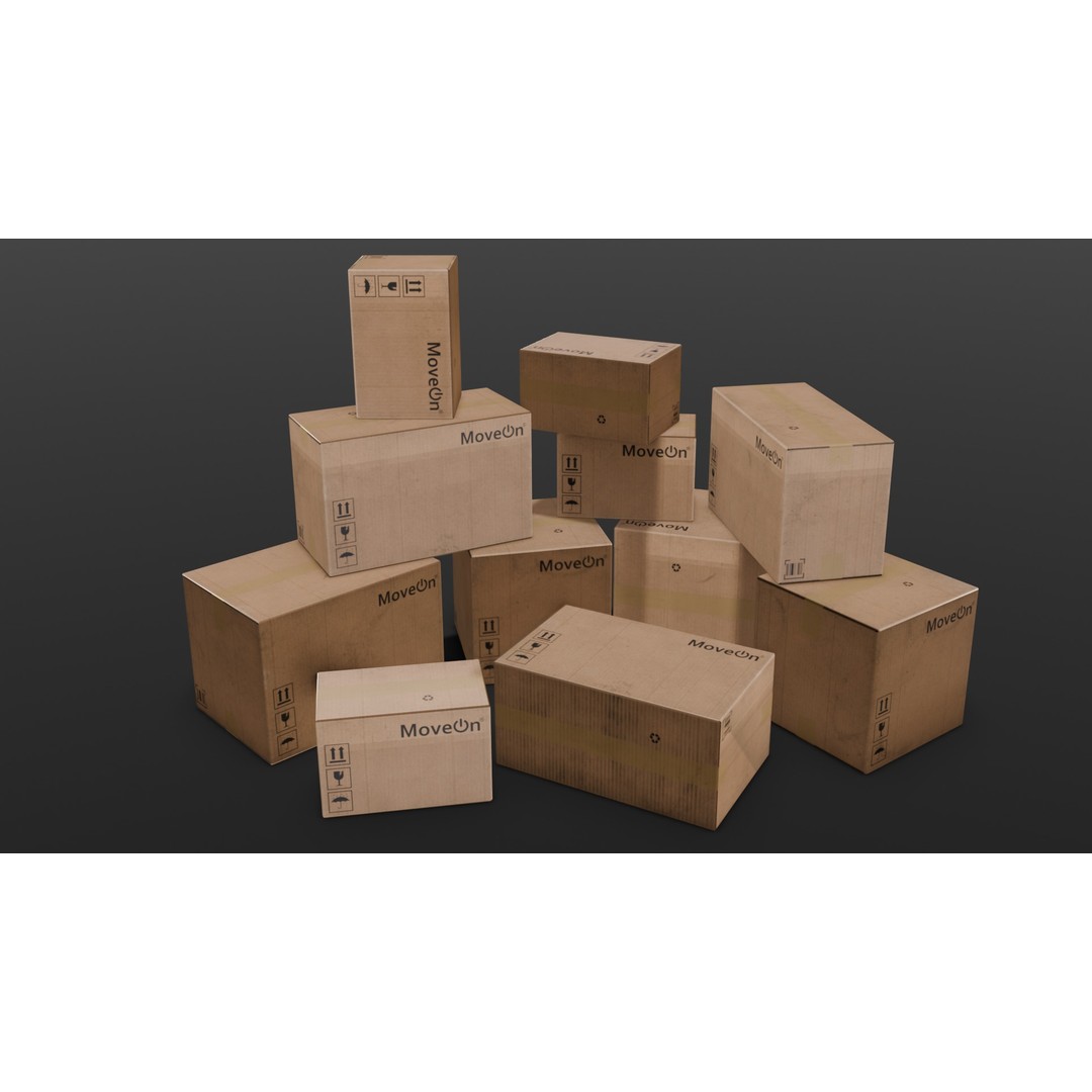 Box Pack 3D Model – Low Poly Digital Asset, FBX, Game Ready - View 4