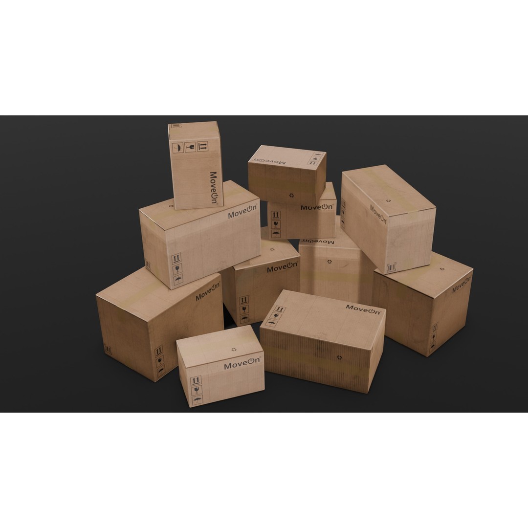 Box Pack 3D Model – Low Poly Digital Asset, FBX, Game Ready - View 7