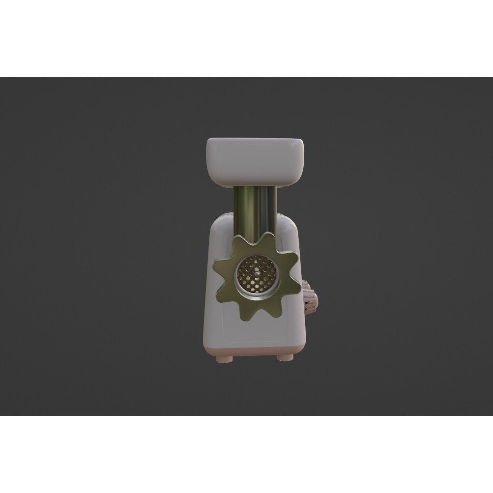 Meat Grinder 3D Model – Low Poly Kitchenware with PBR Textures - View 4