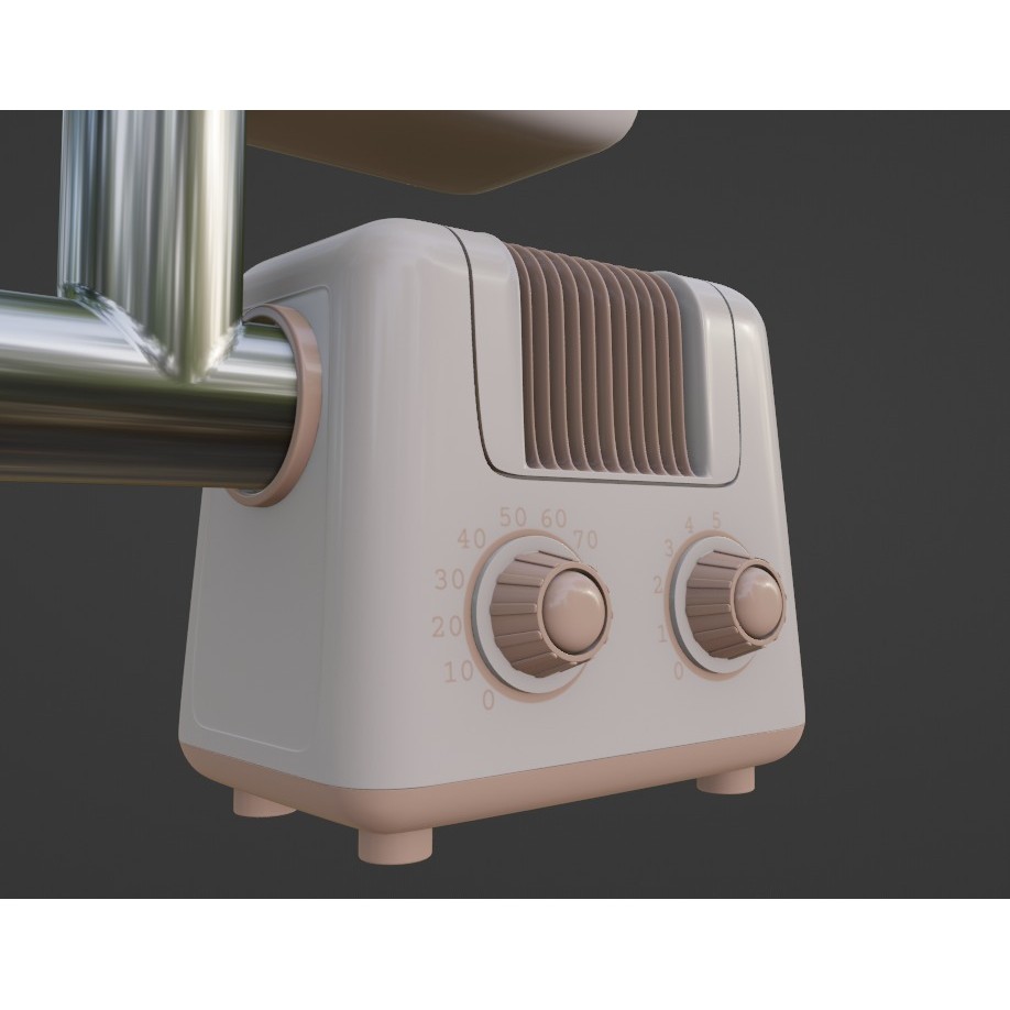 Meat Grinder 3D Model – Low Poly Kitchenware with PBR Textures - View 5