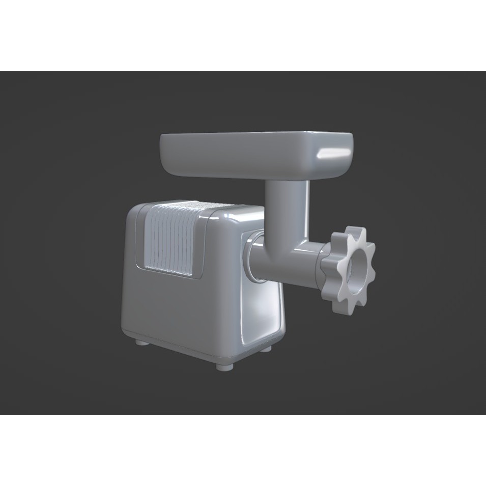 Meat Grinder 3D Model – Low Poly Kitchenware with PBR Textures - View 8