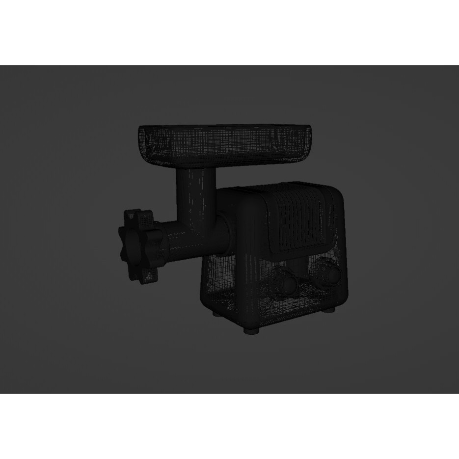 Meat Grinder 3D Model – Low Poly Kitchenware with PBR Textures - View 9