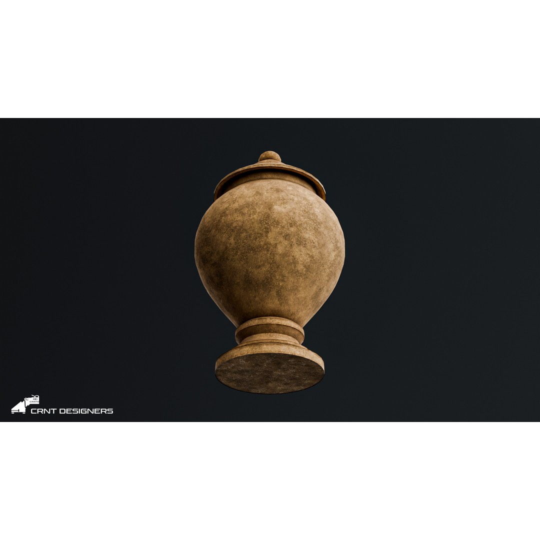 Ancient Stone Jar 3D Model – Low Poly PBR Kitchenware, FBX, OBJ - View 8