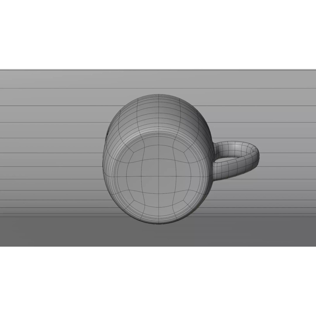 Tea Cup 3D Model – Simple Design with Raccoon Drawing, PBR Textures