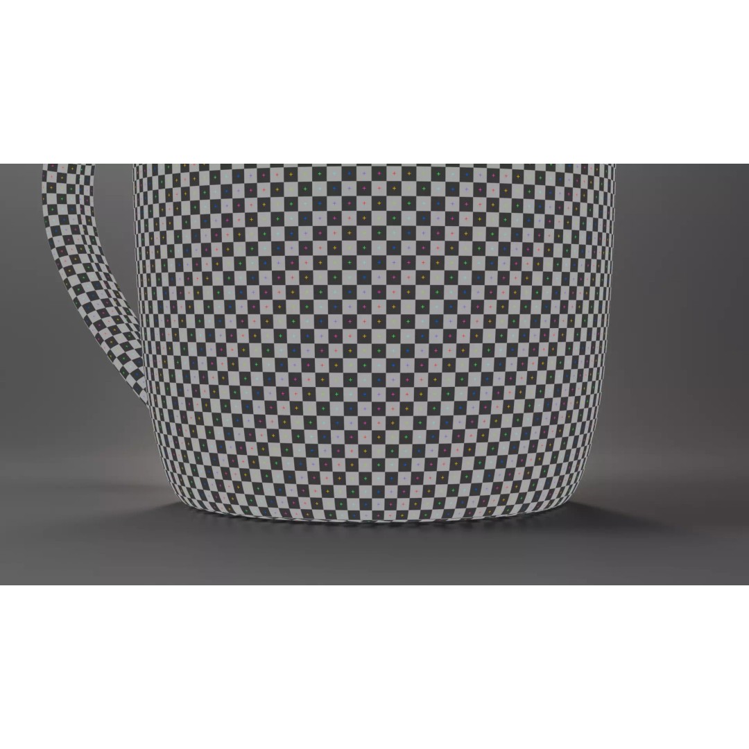 Tea Cup 3D Model – Simple Design with Raccoon Drawing, PBR Textures - View 12