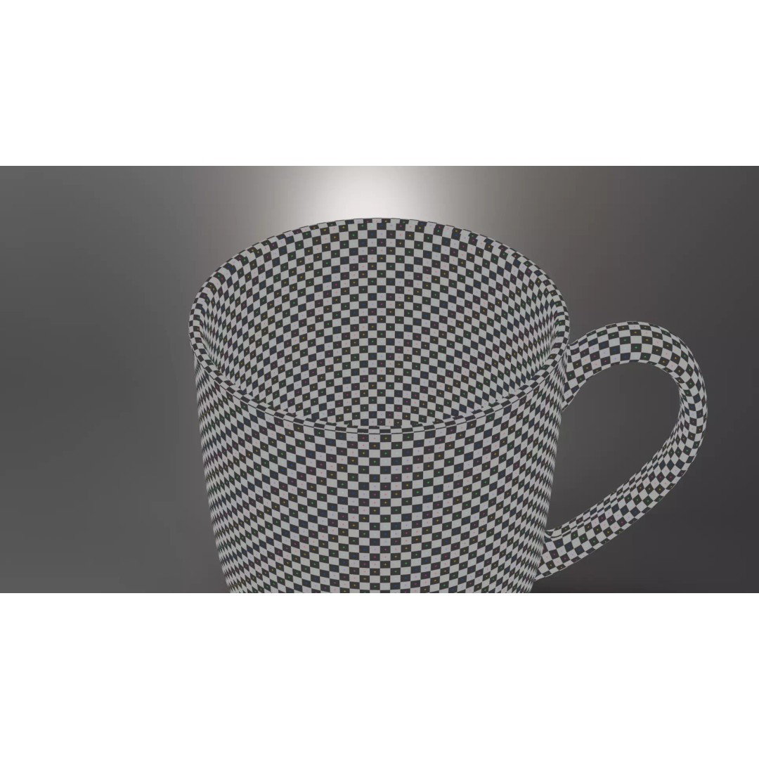 Tea Cup 3D Model – Simple Design with Raccoon Drawing, PBR Textures - View 14
