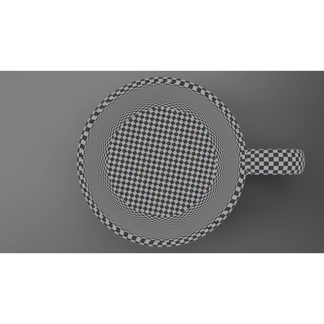 Tea Cup 3D Model – Simple Design with Raccoon Drawing, PBR Textures - View 16