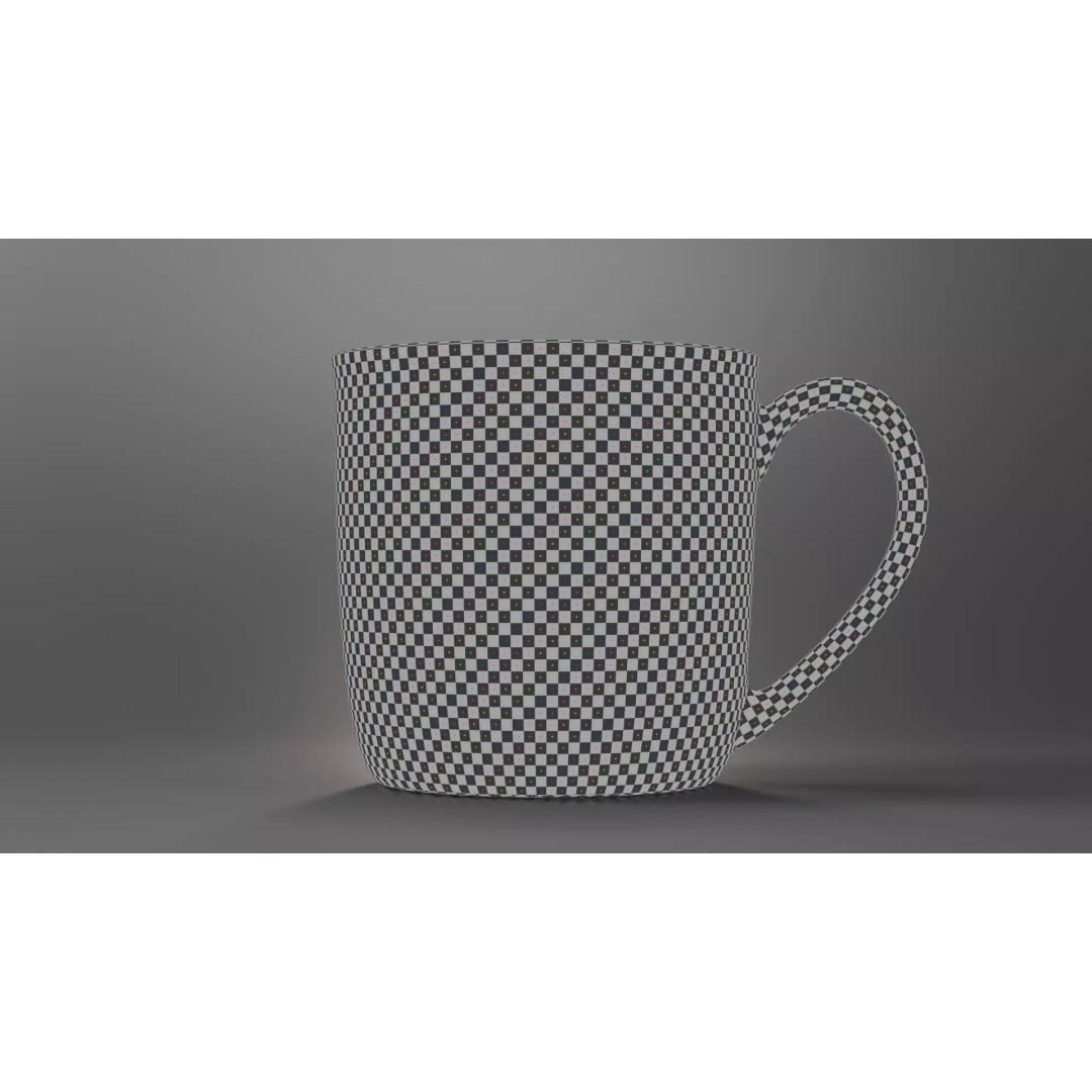 Tea Cup 3D Model – Simple Design with Raccoon Drawing, PBR Textures - View 17